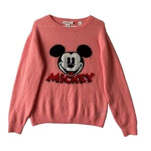 H&M L.O.G.G. Disney Mickey Soft Wool Blend Fuzzy Knit Sweater S 90s‎ Nostalgia
